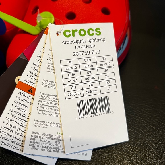 CARS PIXAR LIGHTING MC QUEEN CROCS - Picture 2 of 4